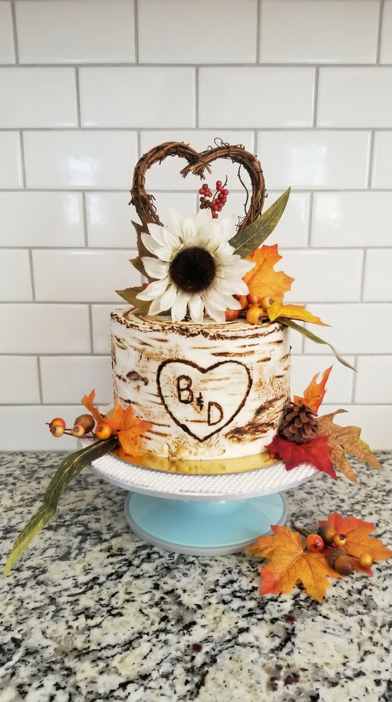 Rustic birch cake